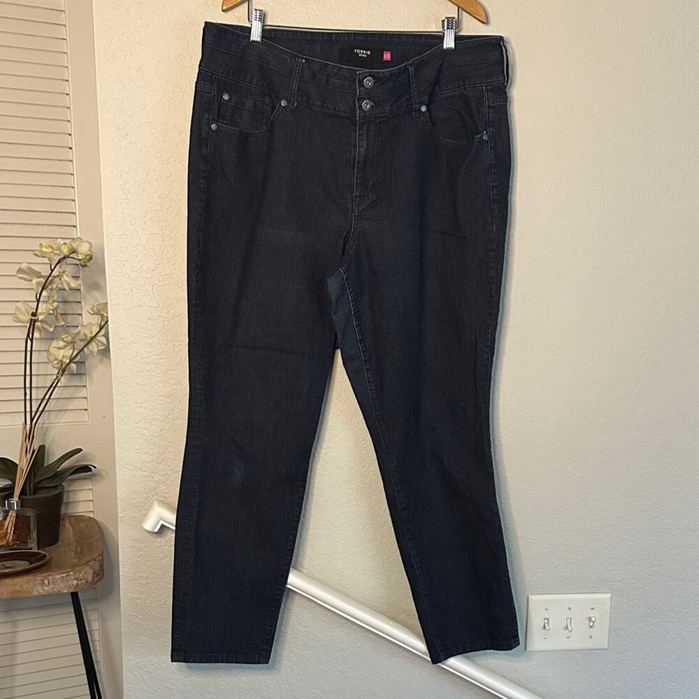 Torrid Jeans Size 24 Ankle Skinny Stretch Dark Blue Denim 5 pocket